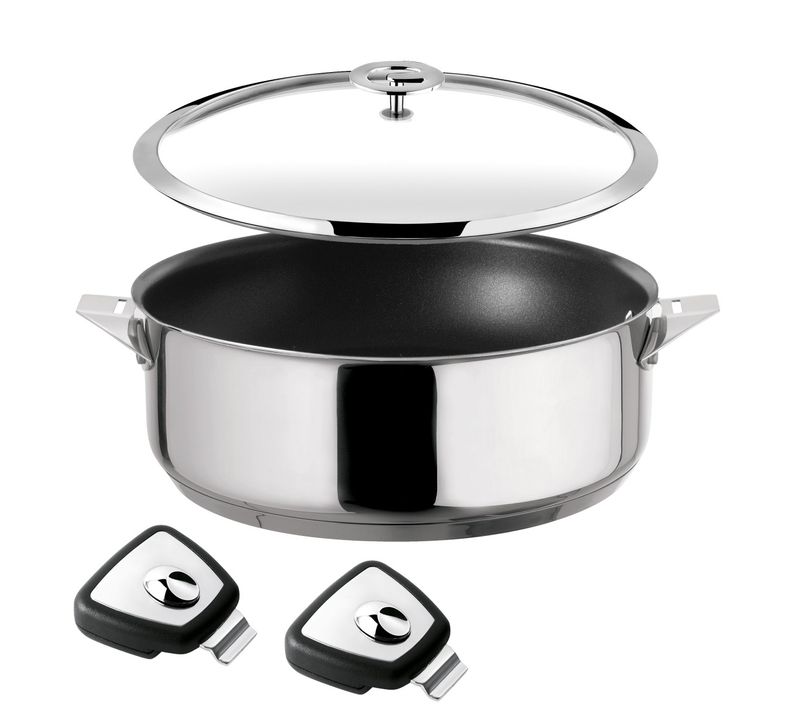 Eclipse - Set 1 Sauteuse 24cm Revêtement Céramique Avec Couvercle Et 2 Anses Amovibles