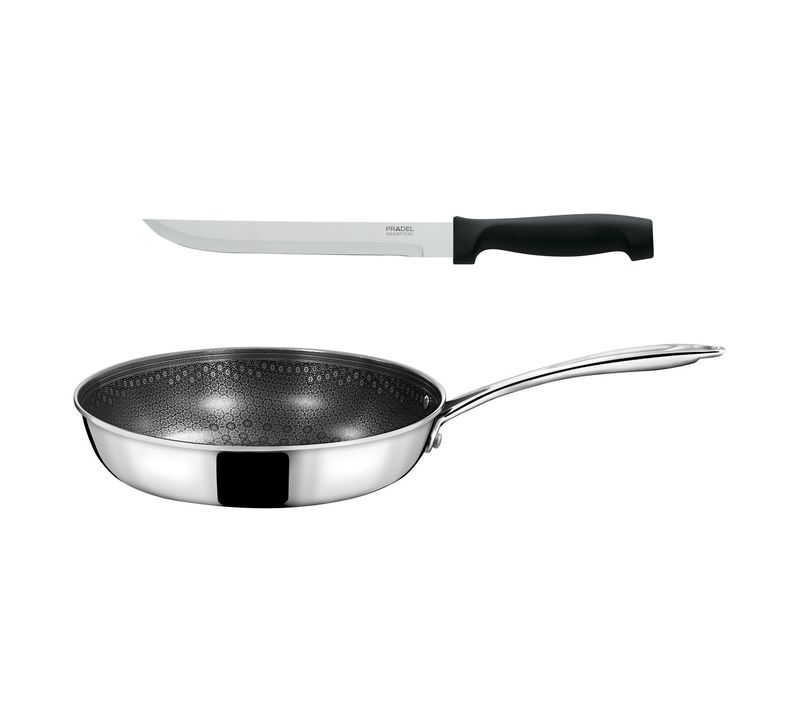 Virtuo - Set 1 Poêle 24cm, 1 Couteau à Découper 20cm