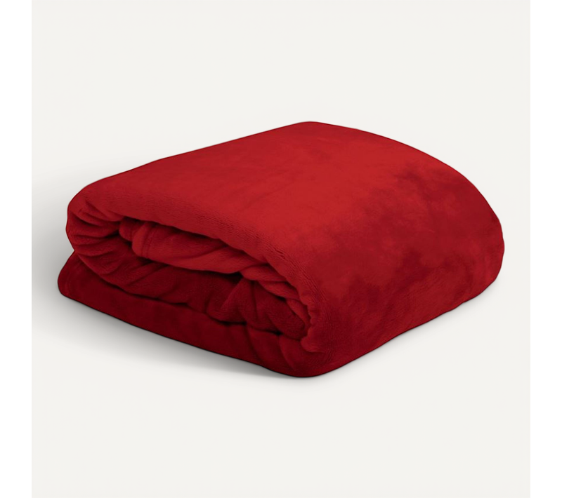 Plaid Douceur En Polyester - 130 X 160 Cm - Rouge