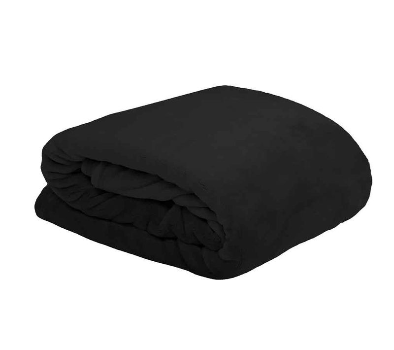 Plaid Douceur En Polyester - 130 X 160 Cm - Noir