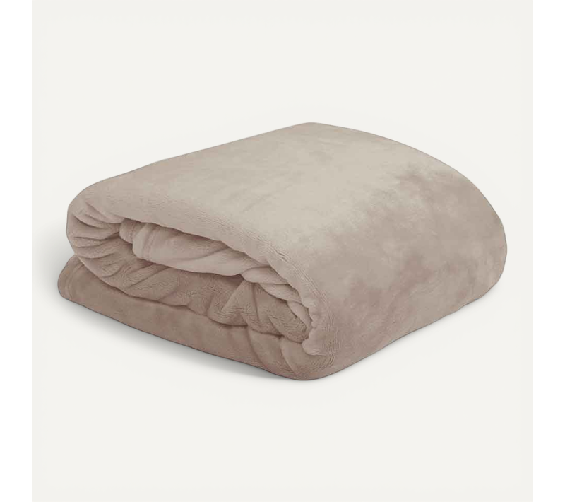 Plaid Douceur En Polyester - 230 X 250 Cm - Lin