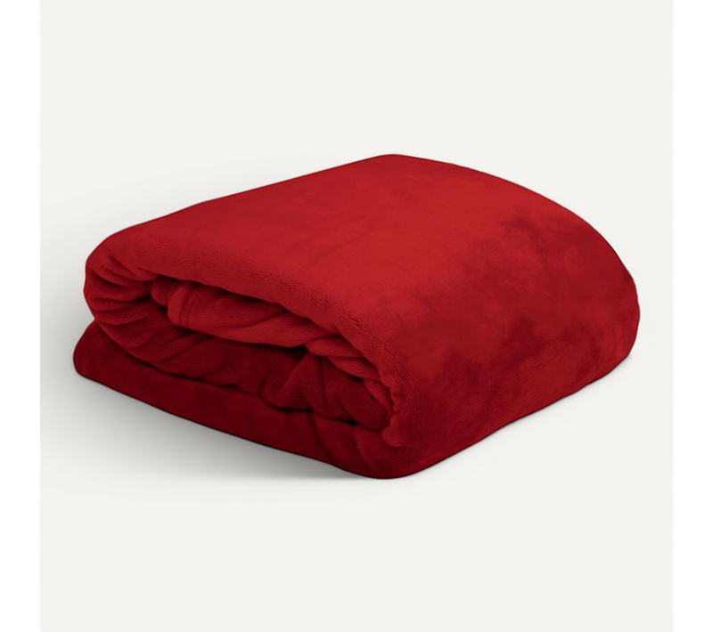 Plaid Douceur En Polyester - 230 X 250 Cm - Rouge