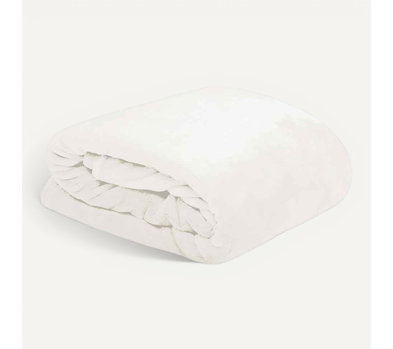 Plaid Douceur En Polyester - 130 X 160 Cm - Ecru
