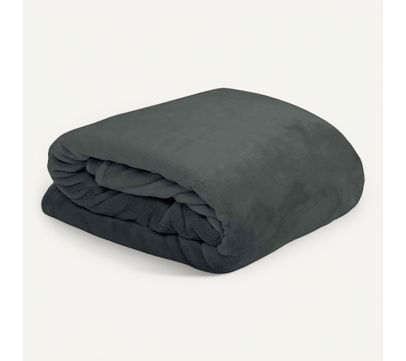 Plaid Douceur En Polyester - 180 X 220 Cm - Anthracite