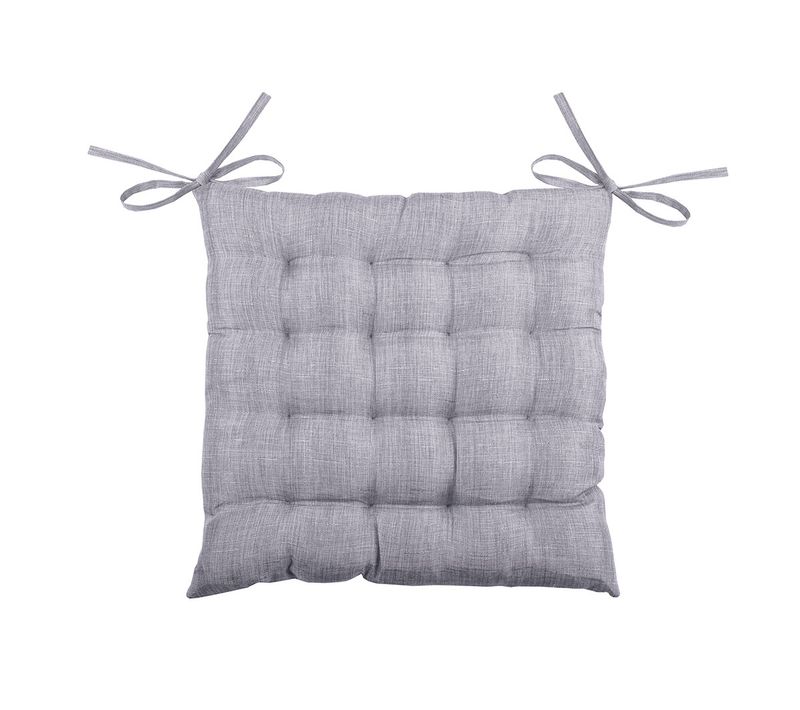 Galette De Chaise Unie En 16 Points - 40x40 Cm - Gris Clair