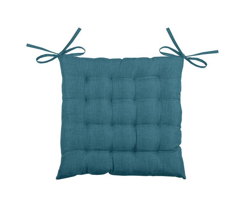 Galette De Chaise Unie En 16 Points - 40x40 Cm - Turquoise