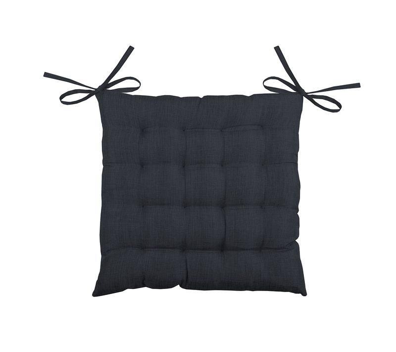 Galette De Chaise Unie En 16 Points - 40x40 Cm - Gris Foncé