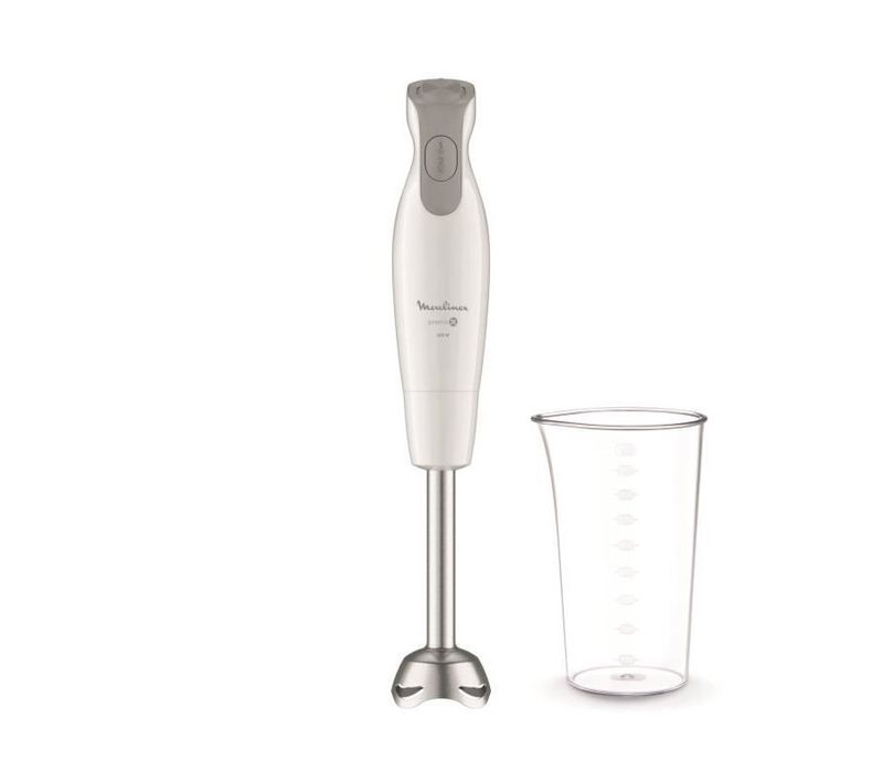 Mixeur Plongeant 600 W 2 Vitesses 4 Lames Poignée Ergonomique Pied Antiéclaboussures Inox