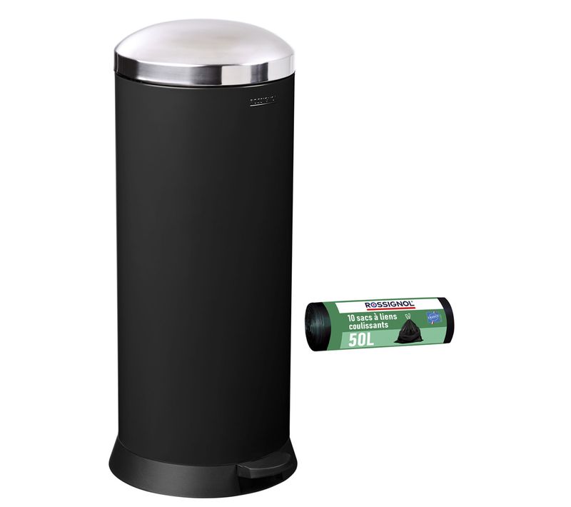 Poubelle De Cuisine à Pédale 30l Et 10 Sacs Poubelle 50l - Bomba Rossignol