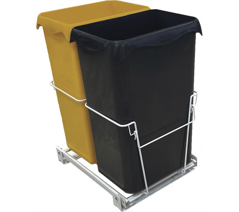 Poubelle De Tri 2x23l Encastrable Sous évier - Easytri Rossignol Noir/jaune