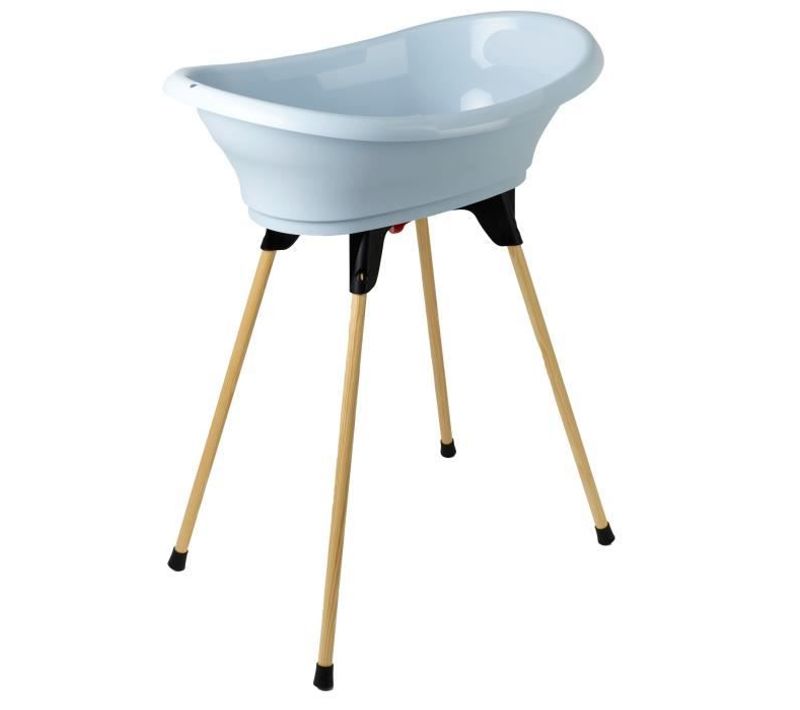 Kit Baignoire bébé Vasco Fleur Bleue : Baignoire + Pieds + Tuyau De Vidange