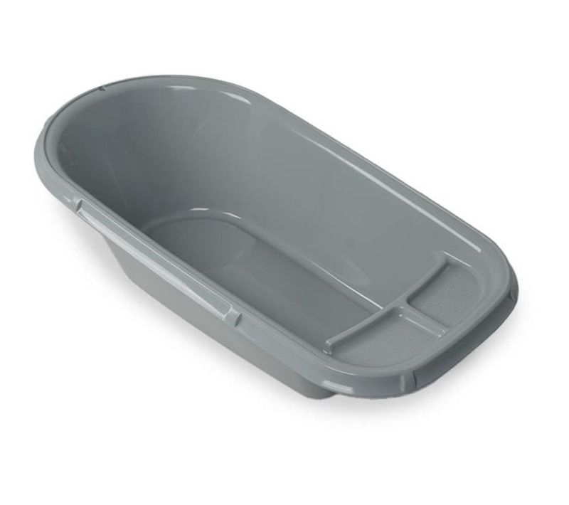 Baignoire Bébé Luxe Gris Charme - Ergonomique, Bouchon De Vidange, Antidérapante