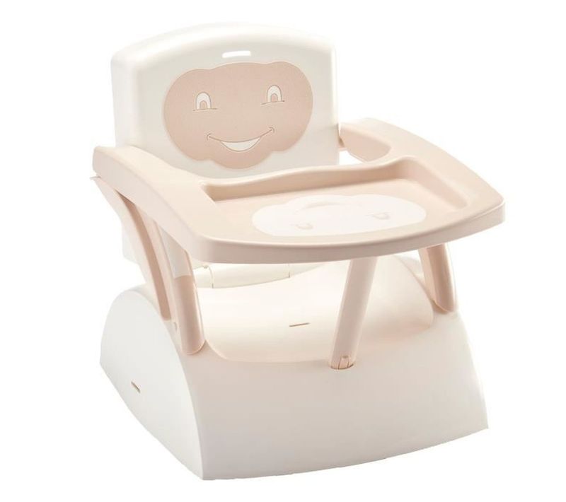 Rehausseur Portable Babytop - Marron Glacé/blanc Cassé, Pliable, 2 Hauteurs