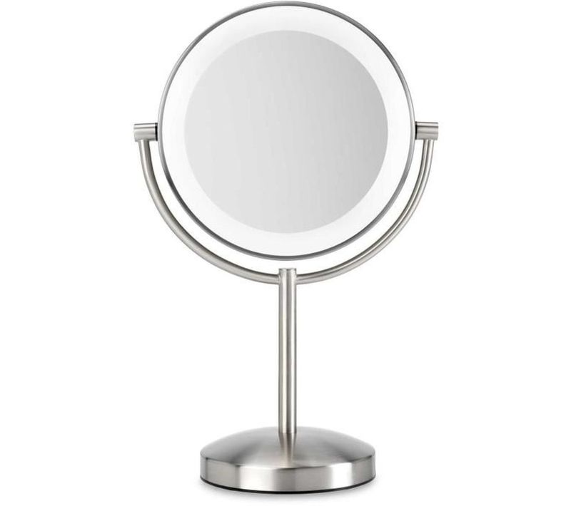 Miroir De Table LED Double Face 1x/8x Finition Nickel