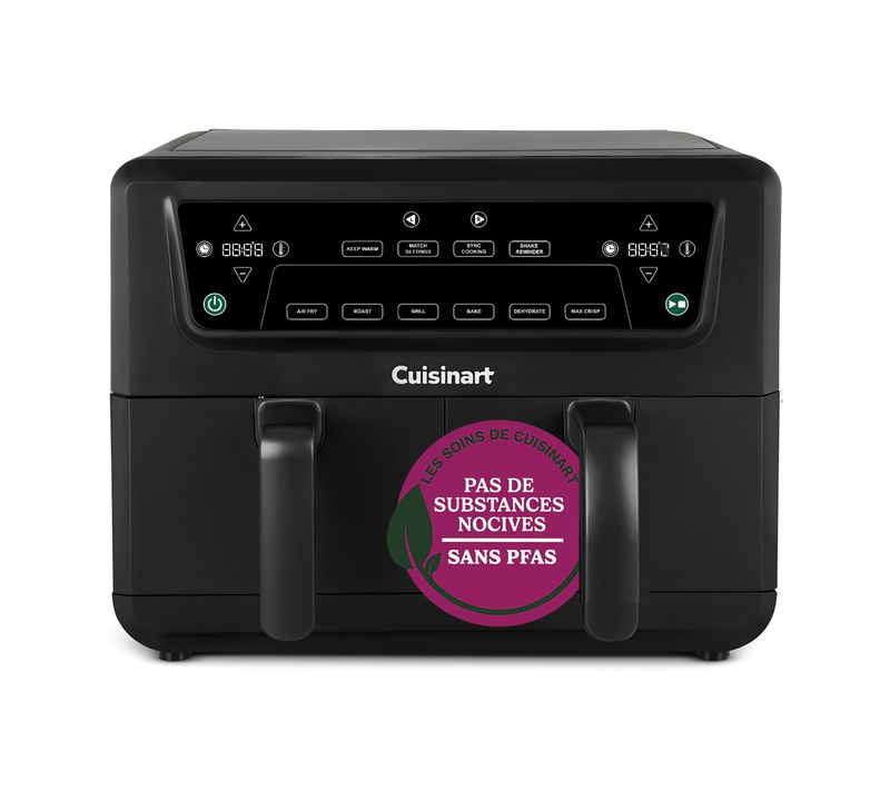 Friteuse Sans Huile  - Airfryer Afd10oble - Capacité 10,4l - Double Cuves - Noir - 2400w