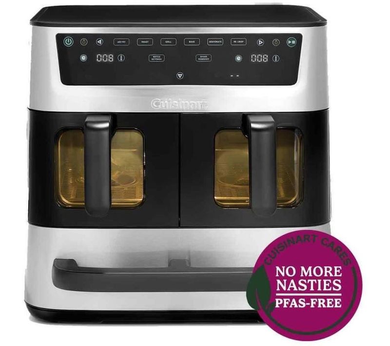 Friteuse Sans Huile - Airfryer Aft13xsse - Capacité 13,6l - Double Cuves + 1 Tiroir - Noir / Inox
