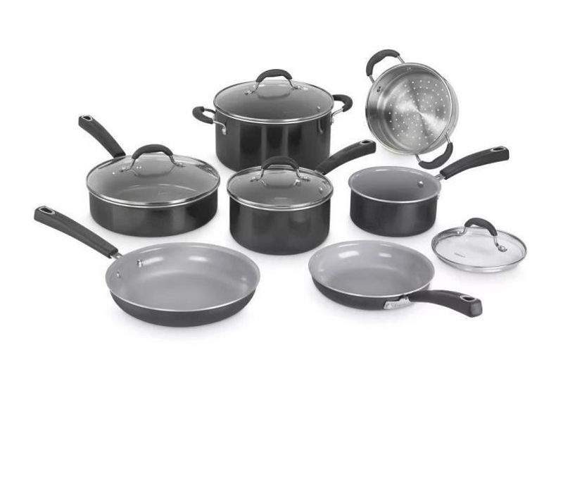 Batterie De Cuisine - Tous Feux Dont Induction - 54c11bkeu - Céramique - Antiadhésif - 11 Pieces