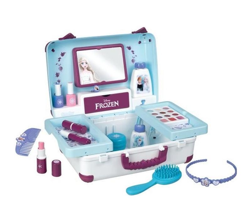 Valise Beauté La Reine Des Neiges Portable - 13 Accessoires, Miroir Réel