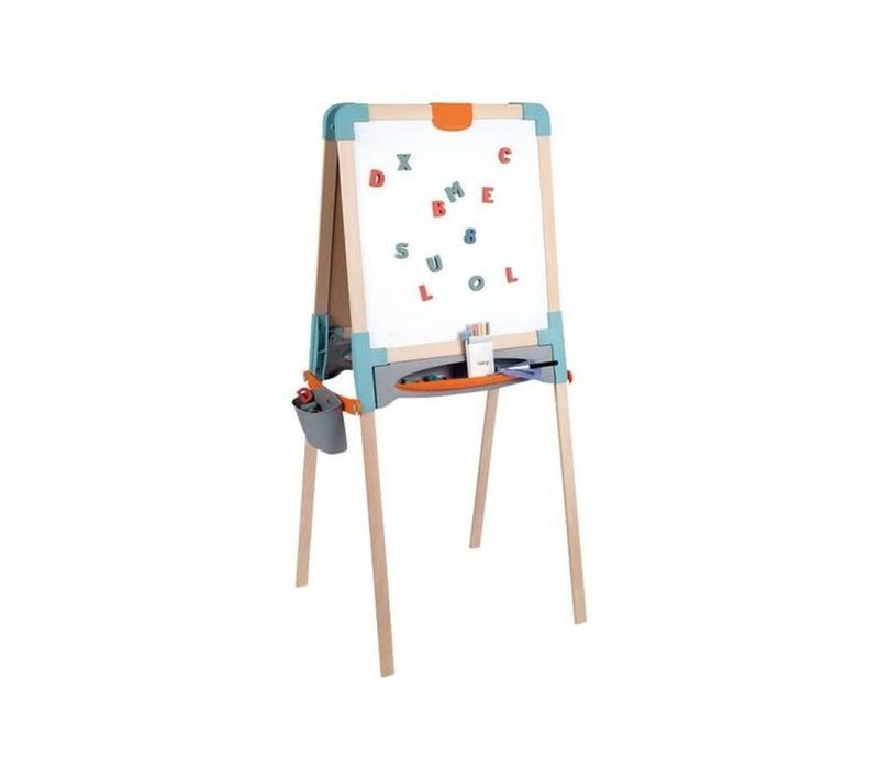 Chevalet Double-face En Tilleul - Tableau Noir + Tableau Blanc Magnétique, 80 Accessoires
