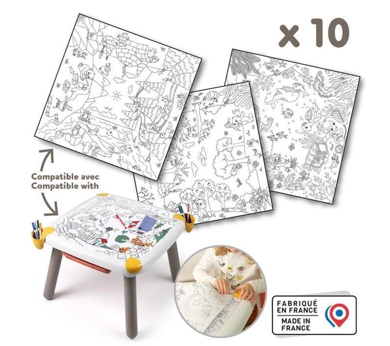 Recharge Coloriages Pour La Kid Table Créative - 10 Feuilles De Coloriages