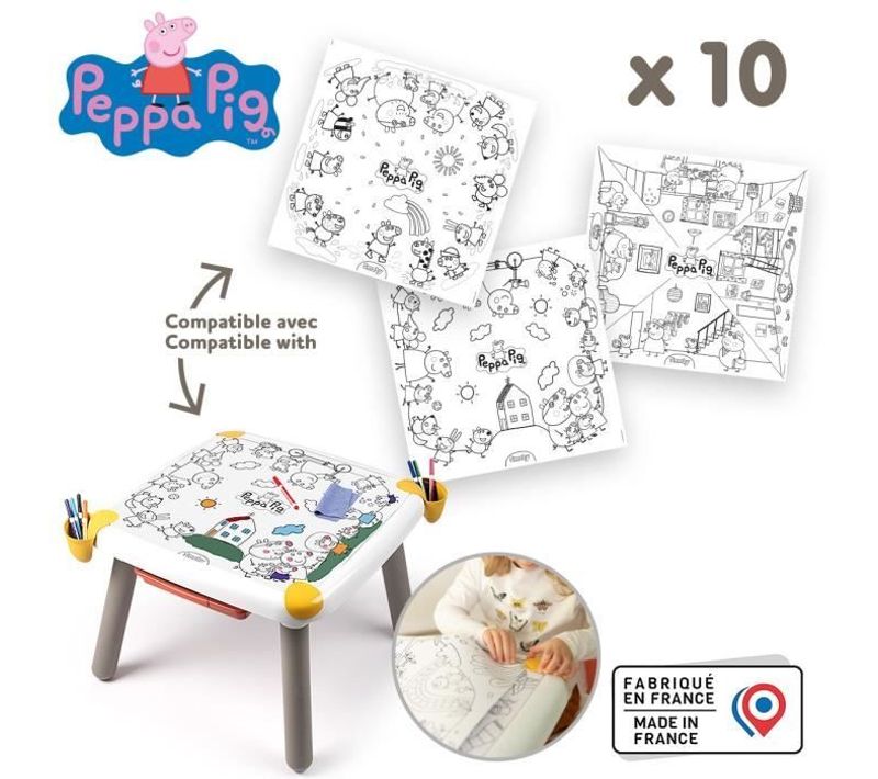 Smoby - Recharge Coloriages Pour La Kid Table Créative - 10 Feuilles De Coloriages Peppa Pig