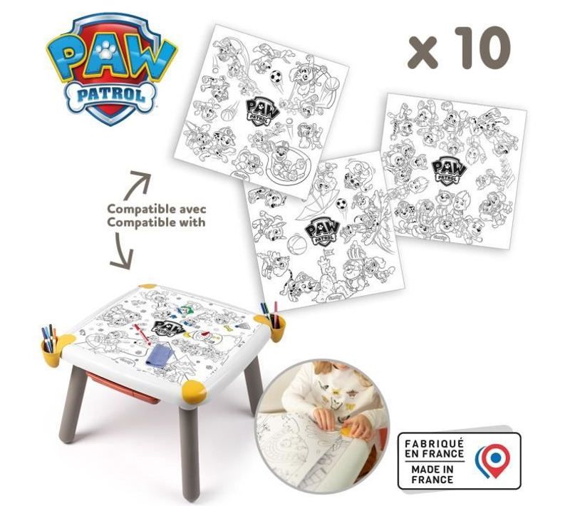 Smoby - Recharge Coloriages Pour La Kid Table Créative - 10 Feuilles De Coloriages Pat' Patrouille
