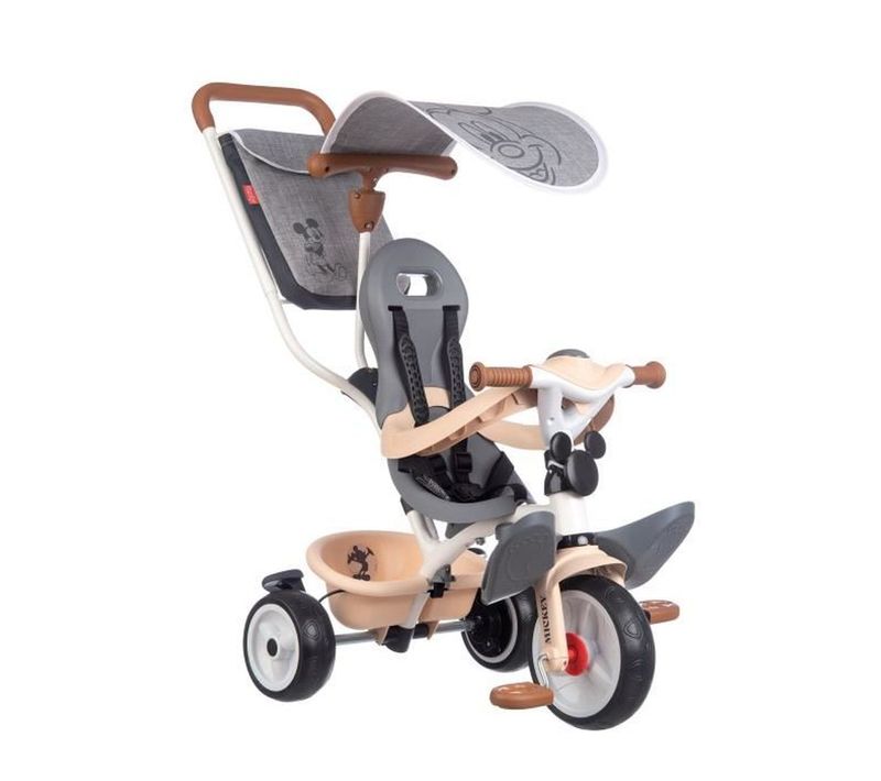 Tricycle Évolutif Mickey Baby Balade Plus - Canne Parentale, Ombrelle 360°