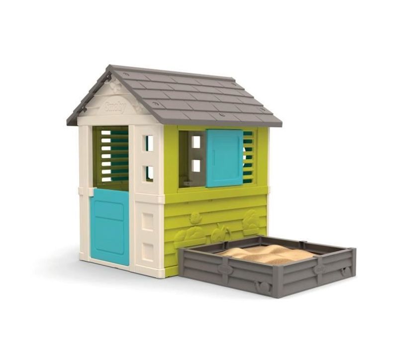 Maison Square Avec Bac à Sable Ou Potager - Smoby - 174x110x127 Cm