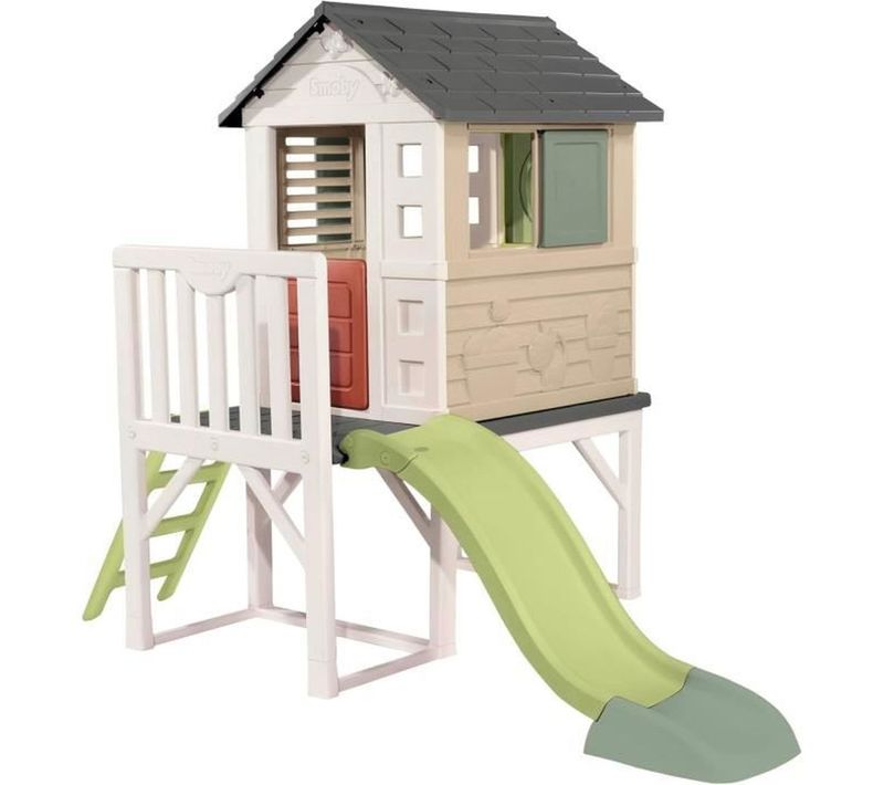 Maison Sur Pilotis Avec Toboggan 1,50 M - Plateforme 70 Cm, Anti-uv