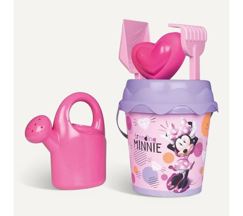 Seau De Plage Minnie 17 Cm Avec Accessoires - Rose, Complet