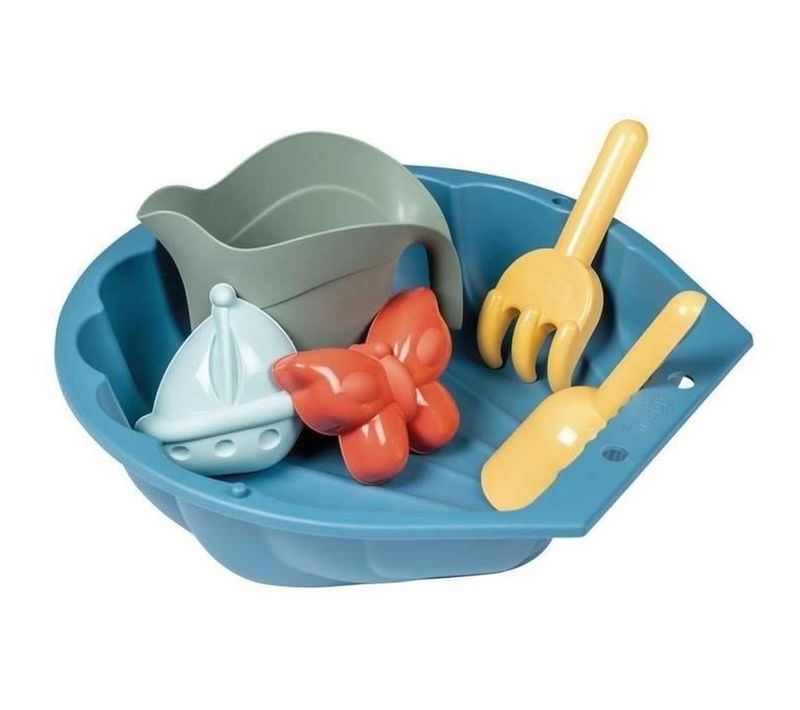 Mini Bac à Sable Coquillage 35x35 Cm - Plastique Recyclé 86% + Accessoires