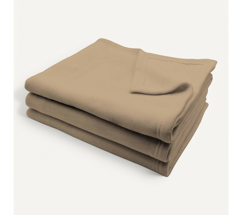 Couverture Polaire Grand Confort - 180x220 Cm - Sable
