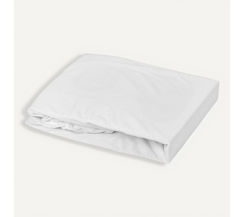 Drap Housse élastiqué En 100% Coton Peigné - 85x195 Cm - Blanc