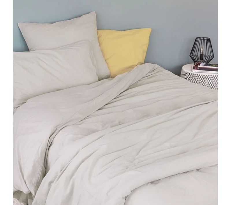 Housse De Couette Coton Lavé - 200x200 Cm - Beige