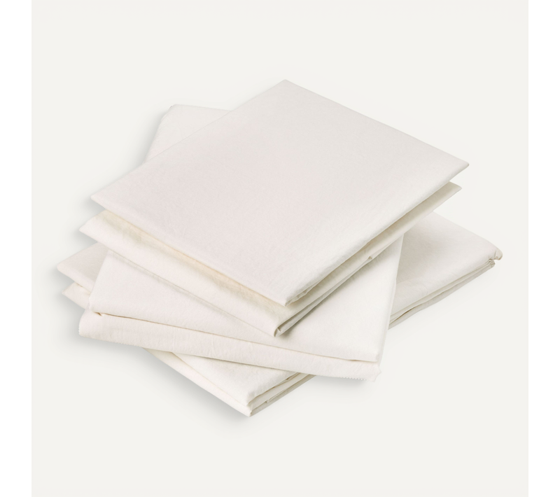 Drap Plat En Coton Lavé - 180x290 Cm - Ecru
