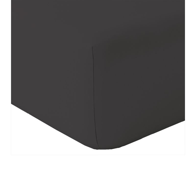 Drap Housse En Coton Lavé - 90x190 Cm - Gris Anthracite