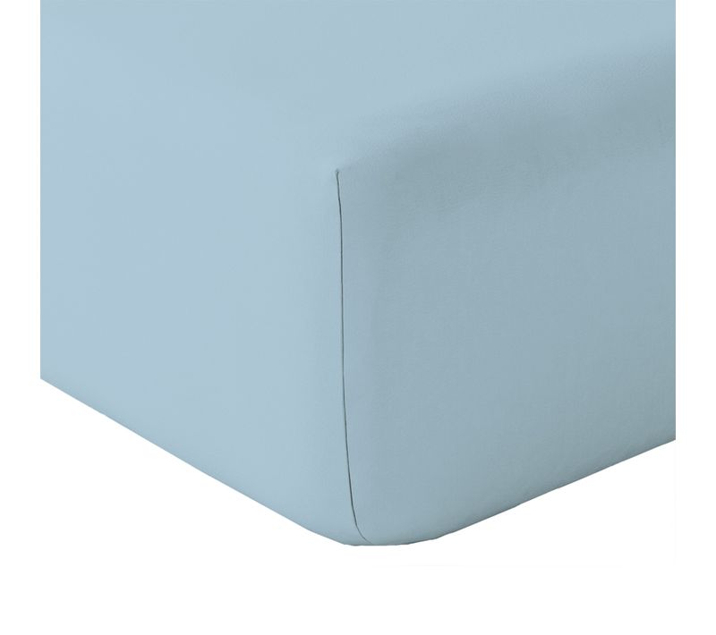 Drap Housse En Coton Lavé  - 180x200 Cm - Bleu Ciel