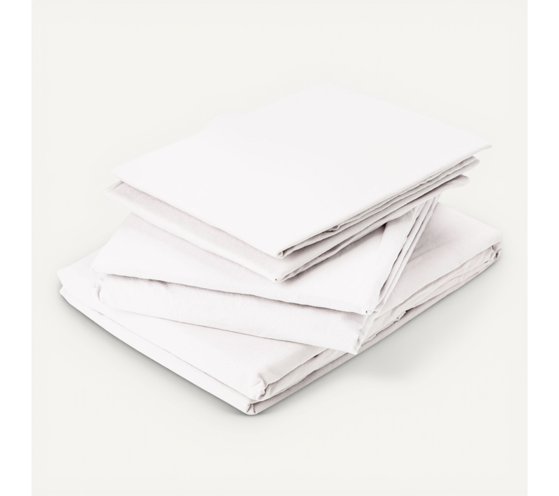 Drap Plat En Coton Lavé - 270x290 Cm - Blanc