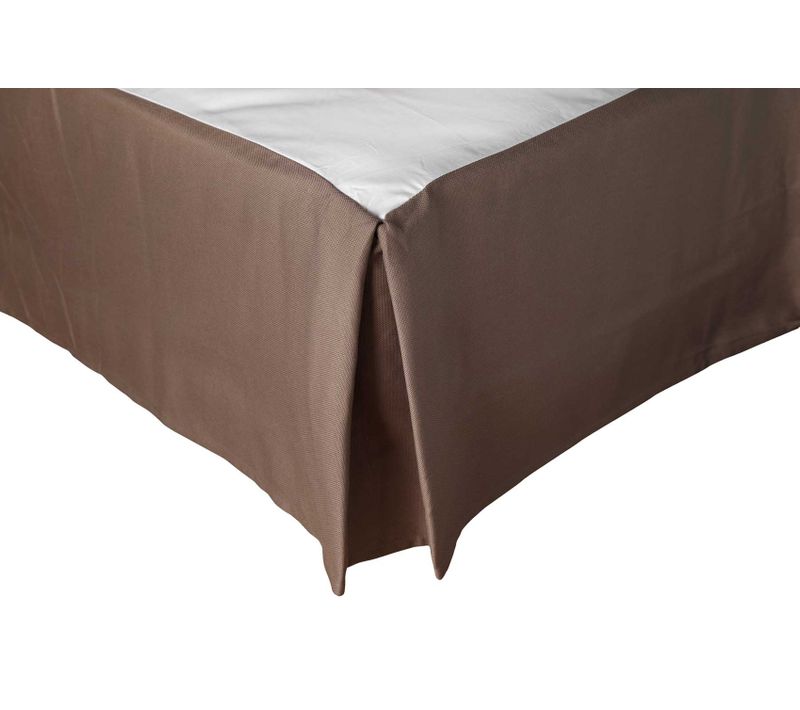 Cache Sommier à Volant Uni - 140x190 Cm - Taupe