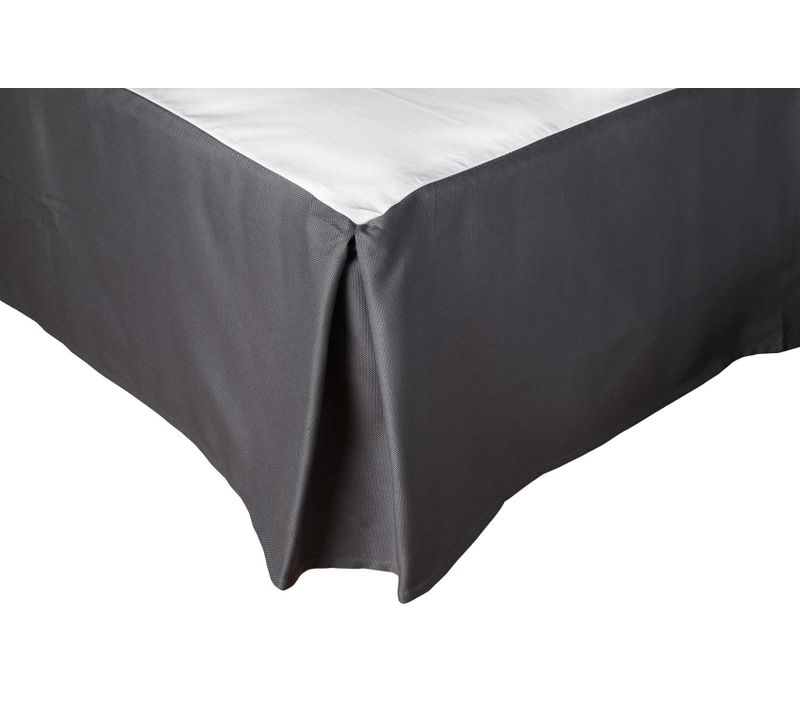 Cache Sommier à Volant Uni - 140x190 Cm - Gris Foncé