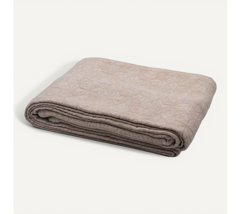 Dessus De Lit Matelassé En Polycoton Relief Texturé - 230x250 Cm - Ficelle