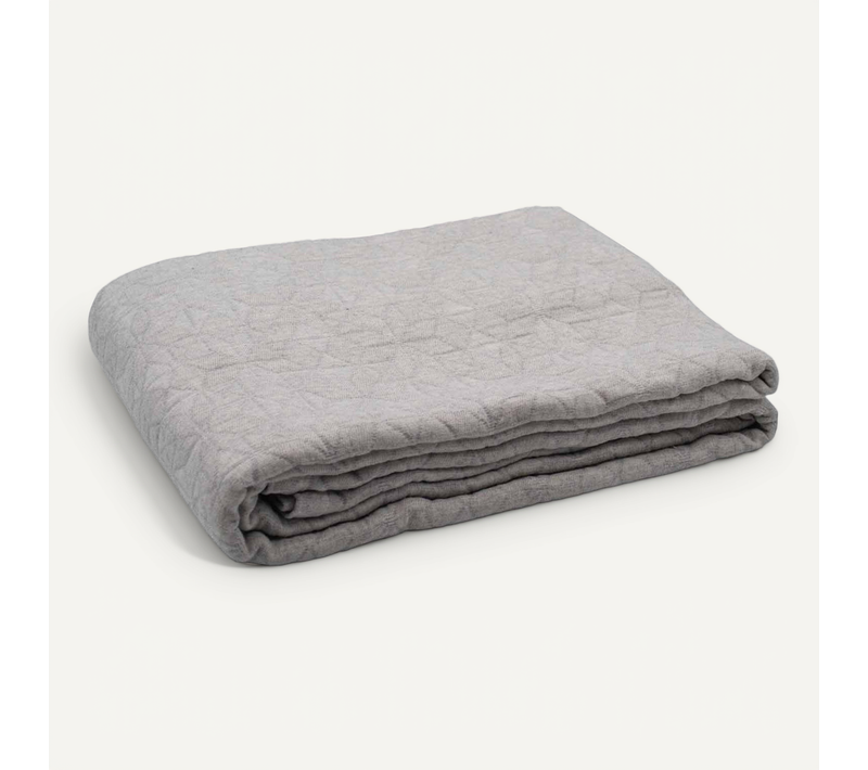 Dessus De Lit Matelassé En Polycoton Relief Texturé - 180x250 Cm - Gris Perle