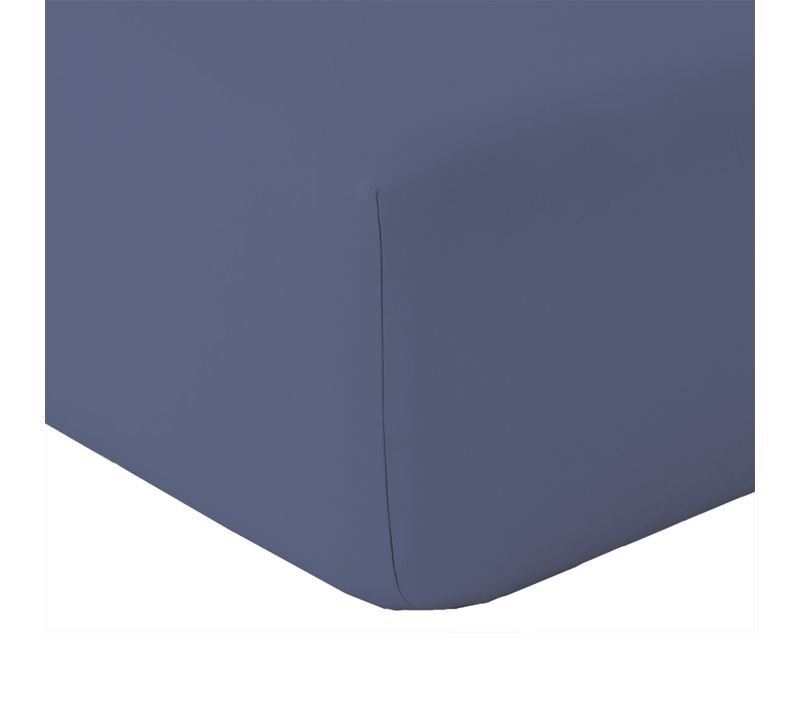 Drap Housse En Coton Lavé - 160x200 Cm - Bleu Pétrole