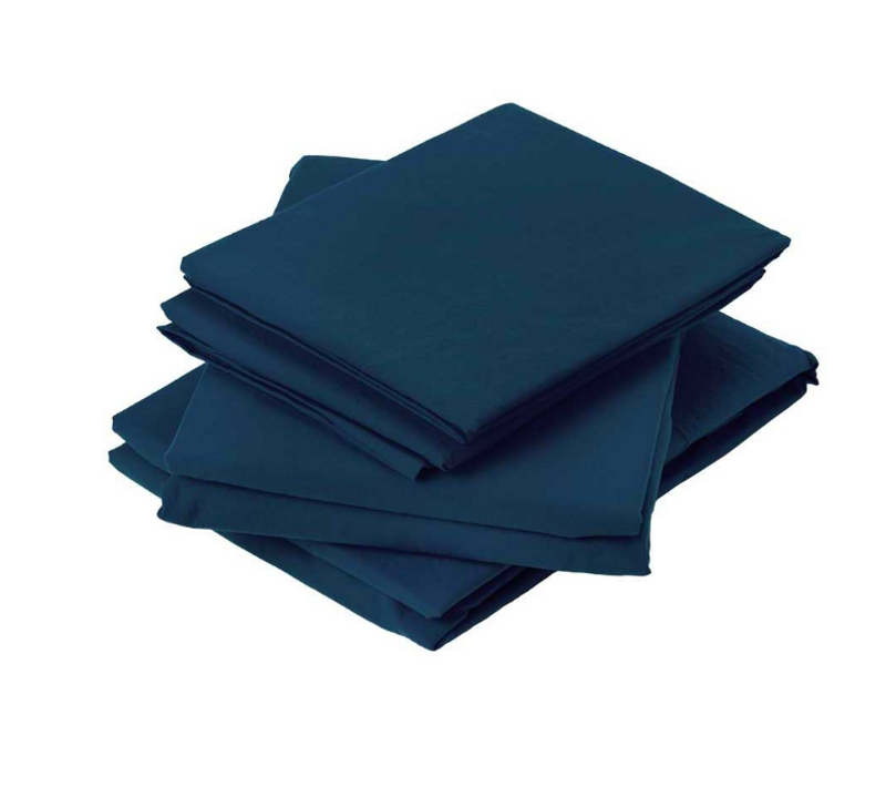Drap Plat En Coton Lavé - 240x290 Cm - Bleu Pétrole