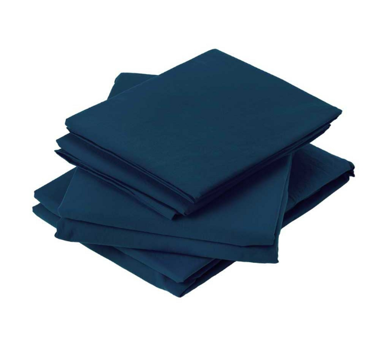 Drap Plat En Coton Lavé - 270x290 Cm - Bleu Pétrole