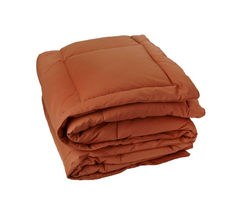 Dessus De Lit Matelassé Peau De Pêche - 220x240 Cm - Terracotta
