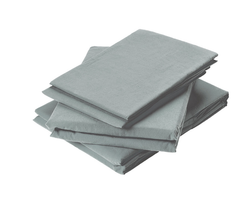 Drap Plat En Coton Lavé - 240x290 Cm - Gris Souris