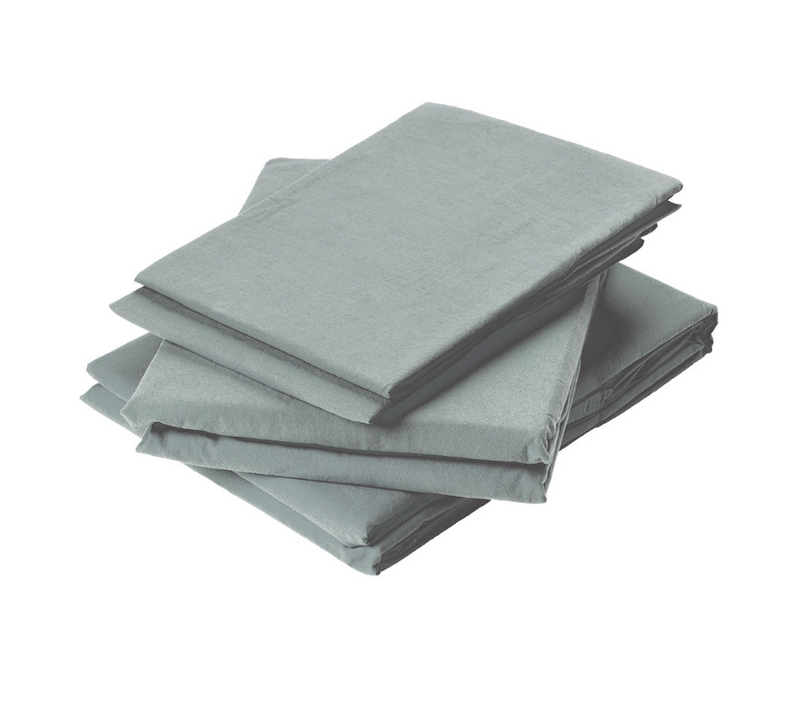 Drap Plat En Coton Lavé - 270x290 Cm - Gris Souris