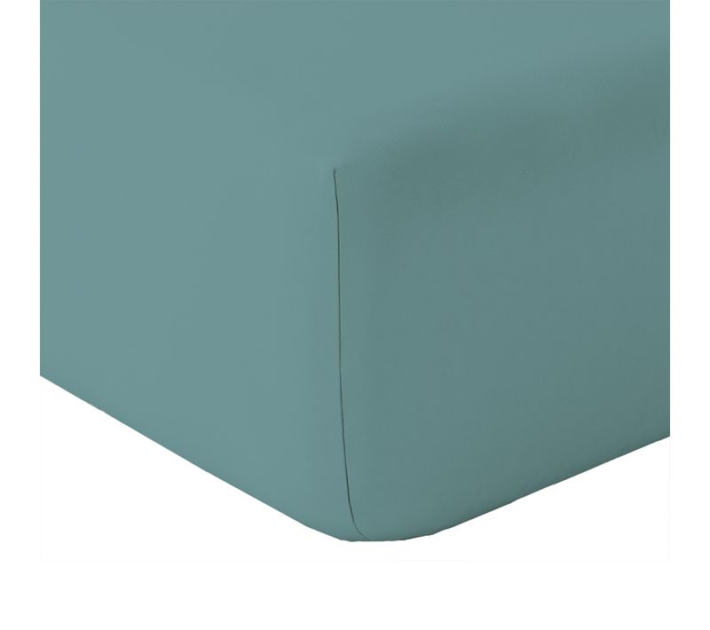 Drap Housse En Coton Lavé - 80x200 Cm - Bleu Paon