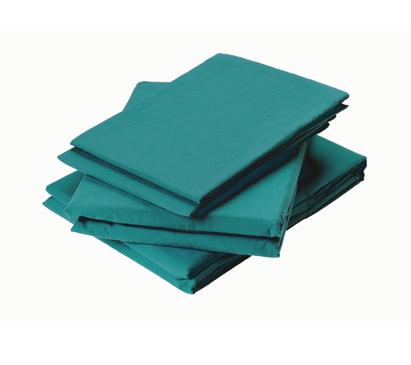 Drap Plat En Coton Lavé - 240x290 Cm - Vert Emeraude